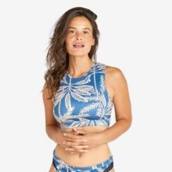 Bas De Maillot De Bain Culotte Femme - Savana Palmer Bleu -Kitesurf Boutique bas de maillot de bain culotte femme savana palmer bleu 5