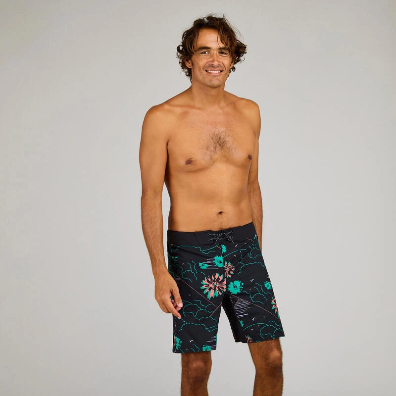Boardshort Surf 500 19" PARADISE BLACK 5 Boardshort Surf 500 19" PARADISE BLACK – Image 3
