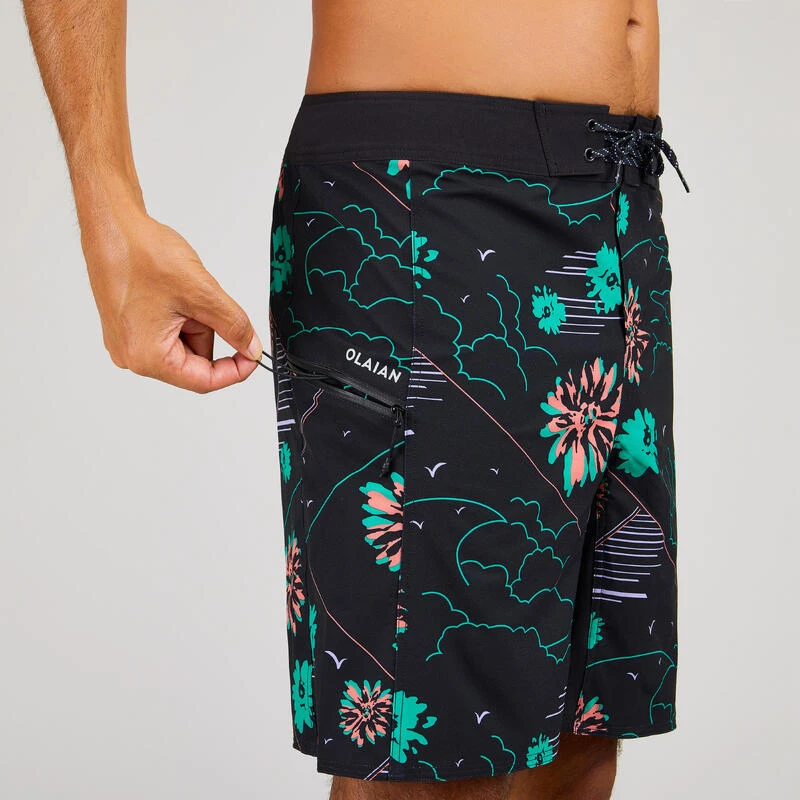 Boardshort Surf 500 19" PARADISE BLACK 9 Boardshort Surf 500 19" PARADISE BLACK – Image 7