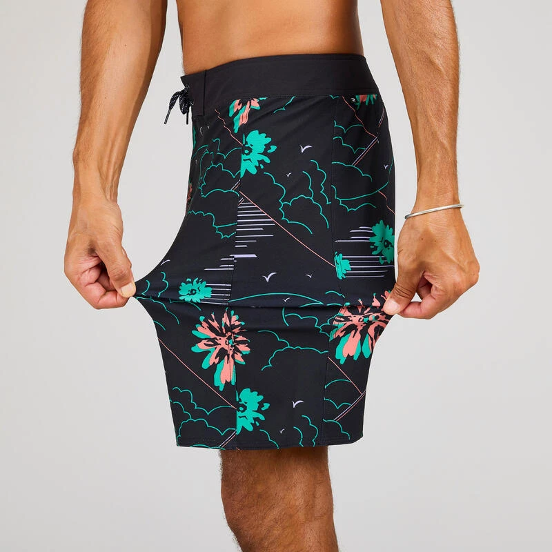 Boardshort Surf 500 19" PARADISE BLACK 10 Boardshort Surf 500 19" PARADISE BLACK – Image 8