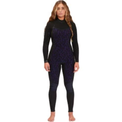 Billabong Combinaison De Surf Synergy 5/4mm - Zip Au Dos - Noir Femmes -Kitesurf Boutique combinaison de surf synergy 54mm zip au dos noir femmes 3
