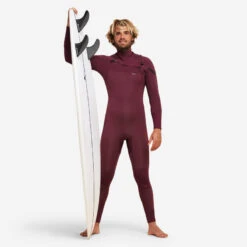 Combinaison Surf Néoprène 4/3 Mm Homme - 900 Bordeaux