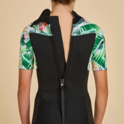 COMBINAISON SURF SHORTY 500 NEOPRENE 1.5MM FILLE NOIRE TIARE -Kitesurf Boutique combinaison surf shorty 500 neoprene 15mm fille noire tiare 5