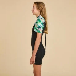 COMBINAISON SURF SHORTY 500 NEOPRENE 1.5MM FILLE NOIRE TIARE -Kitesurf Boutique combinaison surf shorty 500 neoprene 15mm fille noire tiare 8