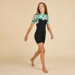 COMBINAISON SURF SHORTY 500 NEOPRENE 1.5MM FILLE NOIRE TIARE -Kitesurf Boutique combinaison surf shorty 500 neoprene 15mm fille noire tiare 9