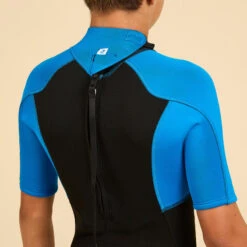 COMBINAISON SURF SHORTY 500 NEOPRENE 1.5MM GARCON BLEUE NOIRE -Kitesurf Boutique combinaison surf shorty 500 neoprene 15mm garcon bleue noire 3
