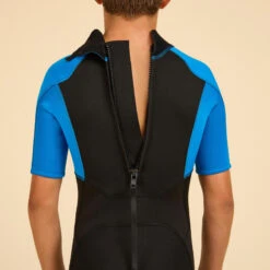 COMBINAISON SURF SHORTY 500 NEOPRENE 1.5MM GARCON BLEUE NOIRE -Kitesurf Boutique combinaison surf shorty 500 neoprene 15mm garcon bleue noire 4