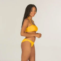 HAUT DE MAILLOT DE BAIN BANDEAU LAURA JAUNE AVEC COQUES AMOVIBLES -Kitesurf Boutique haut de maillot de bain bandeau laura jaune avec coques amovibles 2