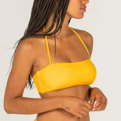 HAUT DE MAILLOT DE BAIN BANDEAU LAURA JAUNE AVEC COQUES AMOVIBLES -Kitesurf Boutique haut de maillot de bain bandeau laura jaune avec coques amovibles 4