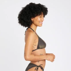 Haut De Maillot De Bain Triangle Femme - Mae Noir Pailleté -Kitesurf Boutique haut de maillot de bain triangle femme mae noir paillete 1