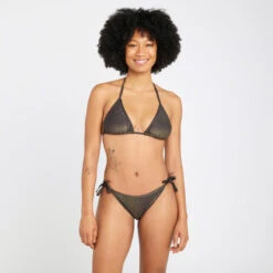 Haut De Maillot De Bain Triangle Femme - Mae Noir Pailleté -Kitesurf Boutique haut de maillot de bain triangle femme mae noir paillete 3