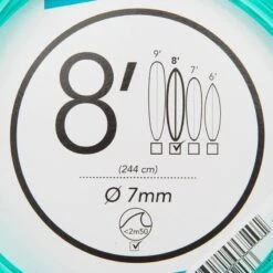 Leash Surf 8' (240 Cm) Diamètre 7 Mm Vert -Kitesurf Boutique leash surf 8 240 cm diametre 7 mm vert 3