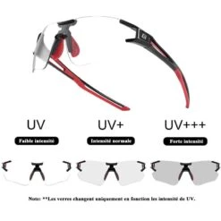 ROCKBROS Lunettes Photochromiques De Vélo 10125 Anti-uv400 - Noir Et Rouge -Kitesurf Boutique lunettes photochromiques de velo 10125 anti uv400 noir et rouge 2