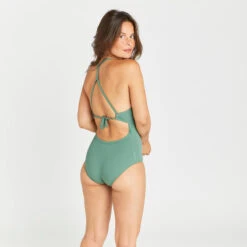 Maillot De Bain 1 Pièce Texturé Femme - Bea Kaki -Kitesurf Boutique maillot de bain 1 piece texture femme bea kaki 2