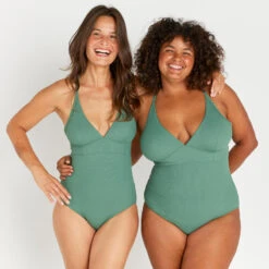 Maillot De Bain 1 Pièce Texturé Femme - Bea Kaki -Kitesurf Boutique maillot de bain 1 piece texture femme bea kaki 3