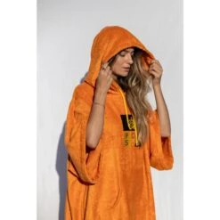 Pacifique Sud | Poncho Surf | Orange | Avec Manches -Kitesurf Boutique pacifique sud poncho surf orange avec manches 5