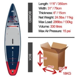PACK PADDLE GONFLABLE HYPER 11'6 AQUA MARINA 2023 -Kitesurf Boutique pack paddle gonflable hyper 116 aqua marina 2023 3