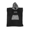 Poncho Noir Avec Poche Kangourou Zippée -Kitesurf Boutique poncho noir avec poche kangourou zippee