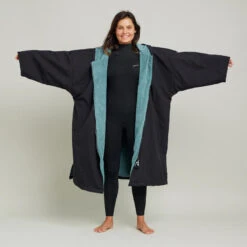 Poncho Surf Adulte - 950 Noir -Kitesurf Boutique poncho surf adulte 950 noir 2