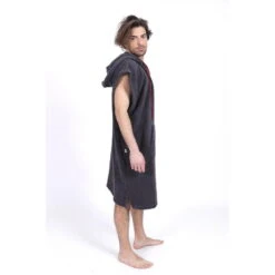 Poncho Surf | Gris | Sans Manches | Grande Taille -Kitesurf Boutique poncho surf gris sans manches grande taille 4