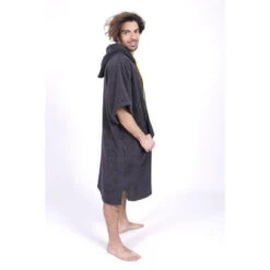 Poncho Surf Gris | Taille Unique | 100% Coton | Unisexe | Avec Manches -Kitesurf Boutique poncho surf gris taille unique 100 coton unisexe avec manches 3
