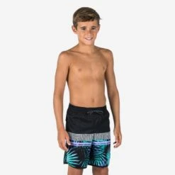 Short De Bain Garçon - 500 Palmsand Noir -Kitesurf Boutique short de bain garcon 500 palmsand noir 1