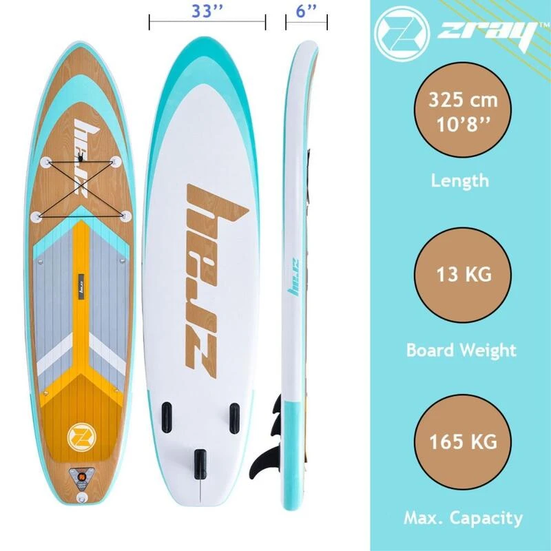 Zray SUP Gonflable Grain 10'8" Dropstitch 325x84x15 Cm (10'8x33"x6") - Option Kayak 5 Zray SUP Gonflable Grain 10'8" Dropstitch 325x84x15 Cm (10'8x33"x6") - Option Kayak – Image 3