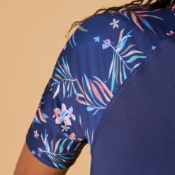 Roxy Tee Shirt Anti UV Femme Manches Courtes Surf Floral Bleu -Kitesurf Boutique tee shirt anti uv femme manches courtes surf floral bleu 5