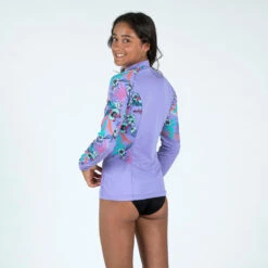 Tee Shirt Anti Uv Manches Longues Fille - 500 Orchid Violet -Kitesurf Boutique tee shirt anti uv manches longues fille 500 orchid violet 1