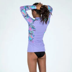 Tee Shirt Anti Uv Manches Longues Fille - 500 Orchid Violet -Kitesurf Boutique tee shirt anti uv manches longues fille 500 orchid violet 2