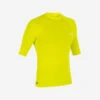 Tee Shirt Anti Uv Surf Top 100 Manches Courtes Homme Jaune Anis -Kitesurf Boutique tee shirt anti uv surf top 100 manches courtes homme jaune anis