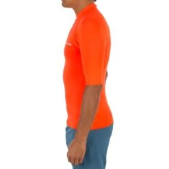 Tee Shirt Anti Uv Surf Top 100 Manches Courtes Homme Orange Fluo 7 Tee Shirt Anti Uv Surf Top 100 Manches Courtes Homme Orange Fluo -Kitesurf Boutique tee shirt anti uv surf top 100 manches courtes homme orange fluo 1