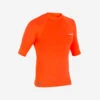 Tee Shirt Anti Uv Surf Top 100 Manches Courtes Homme Orange Fluo -Kitesurf Boutique tee shirt anti uv surf top 100 manches courtes homme orange fluo