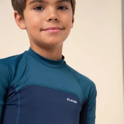 Top Solaire Garçon Manche Courte Bleu Marine Et Pétrole -Kitesurf Boutique top solaire garcon manche courte bleu marine et petrole 2